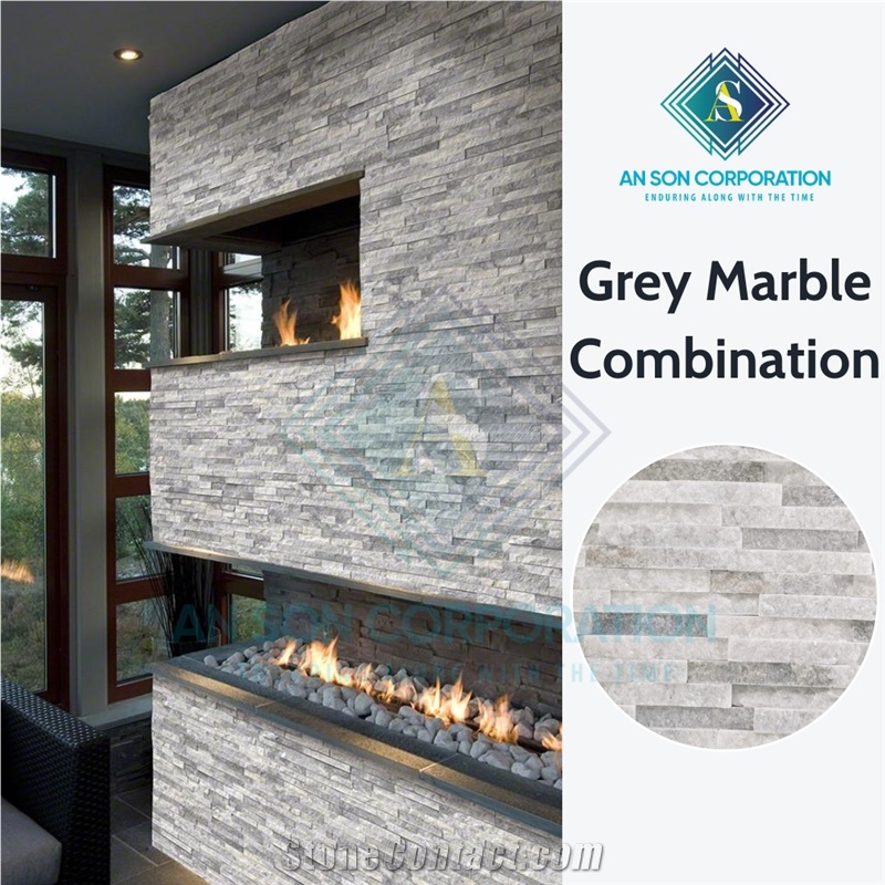 Cheapest Price Grey Marble Combination For Wall Panel 