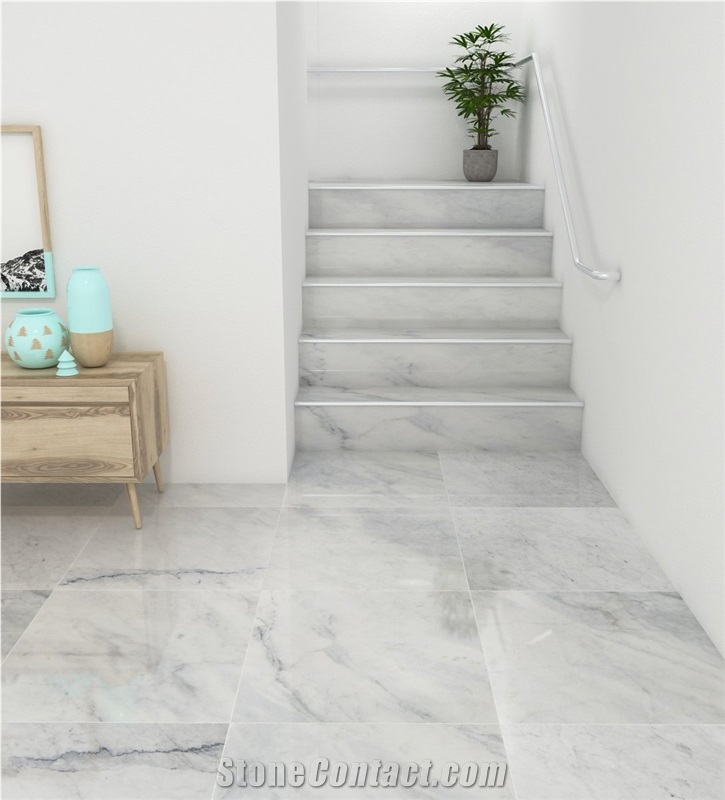 Polished Carrara Stair Effect