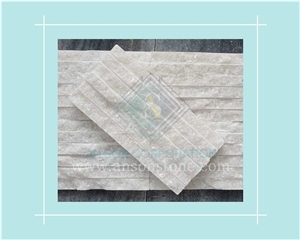 Stunning White Line Chiseled Wal Cladding Size 10X20x1.5Cm