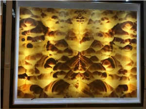 Natural Marble Stone Yellow Onyx Marble Bookmatch Slabs
