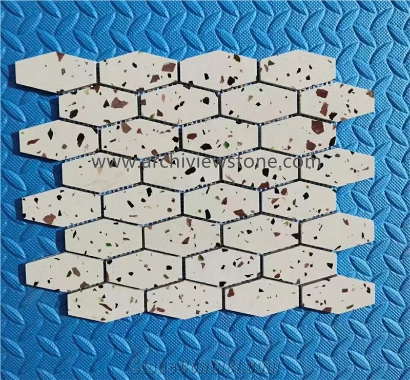 Customized Irregular Shape Cement Terrazzo Mosaic Tiles