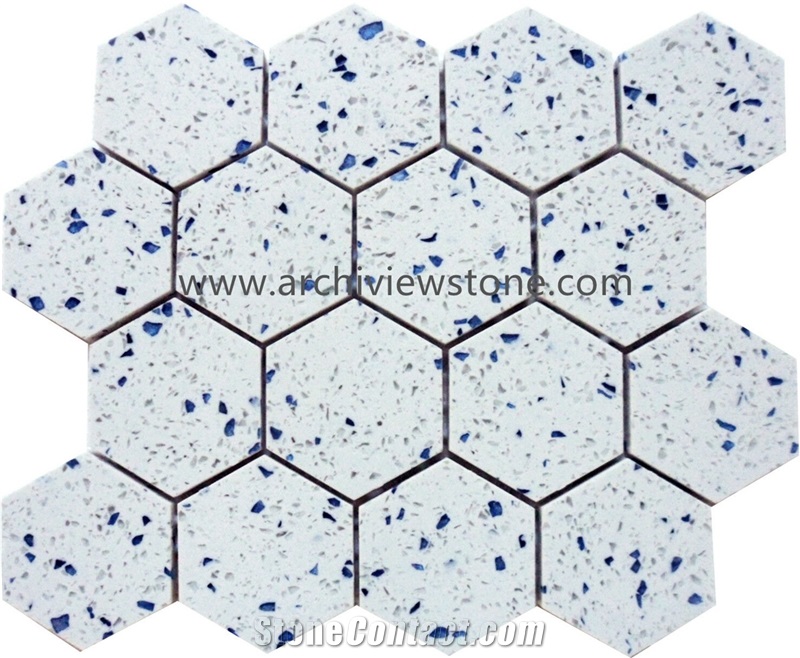 Customized Lantern Shape Cement Terrazzo Mosaic Tiles