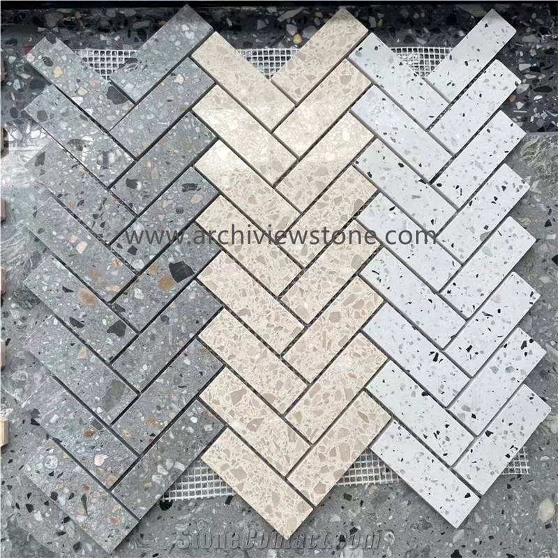 Customized Lantern Shape Cement Terrazzo Mosaic Tiles