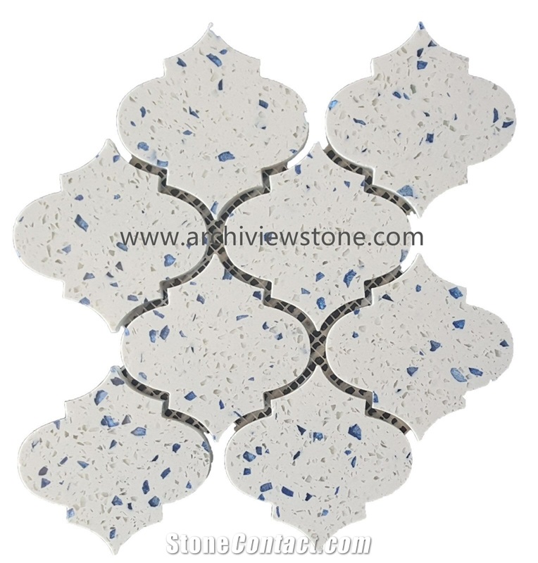 Hexagon Mosaic Cheap Cement White Terrazzo Mosaic Tiles