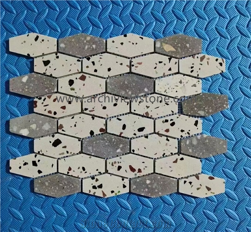 Mixed Color Cheap Cement Terrazzo Mosaic Tiles