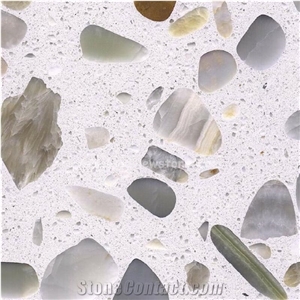 White Green Terrazzo Tile