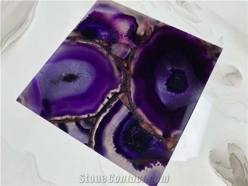 Backlit Large Agate Tile Sheet Purple Agate Stone Slab