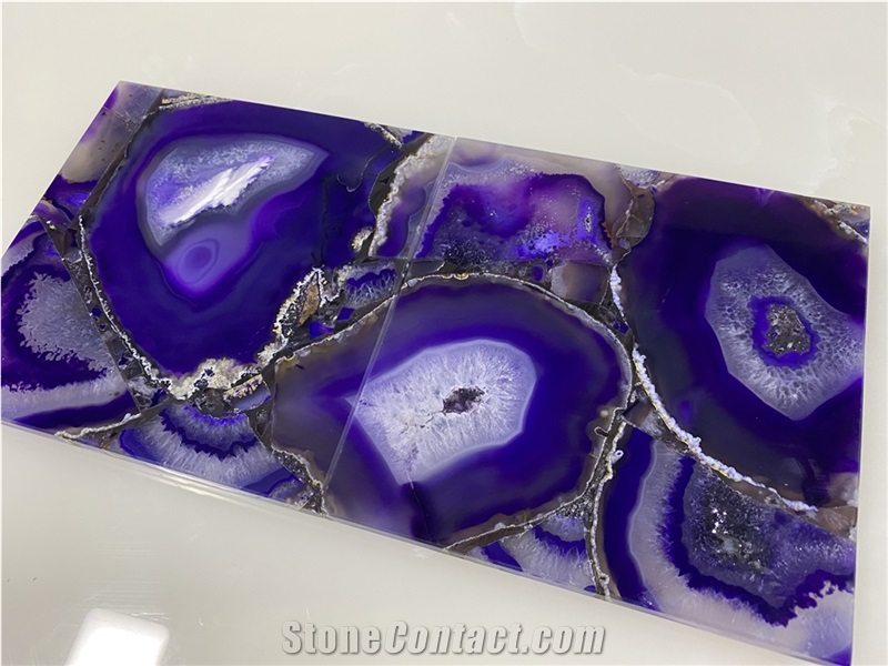 Backlit Large Agate Tile Sheet Purple Agate Stone Slab