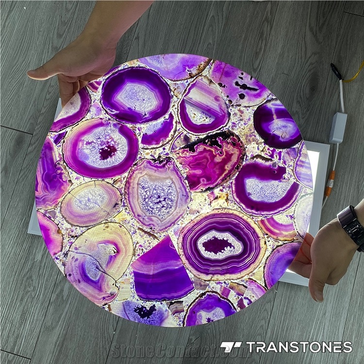 Crystal Purple Agate Big Slices For Agate Table Top