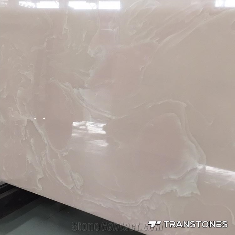 Pink Onyx Backlit Alabaster Resin Wall Panels For Onyx Bar