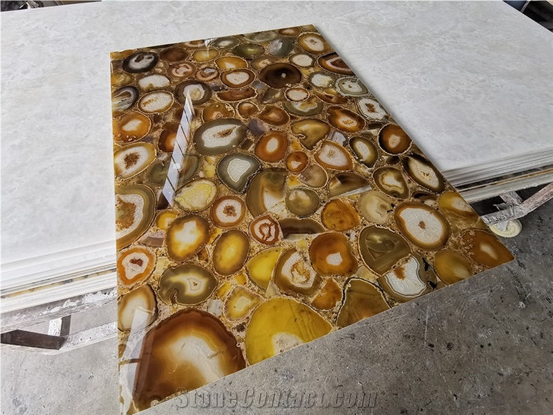 Wholesale Agate Stone Slabs Translucent Agate Wall Panels