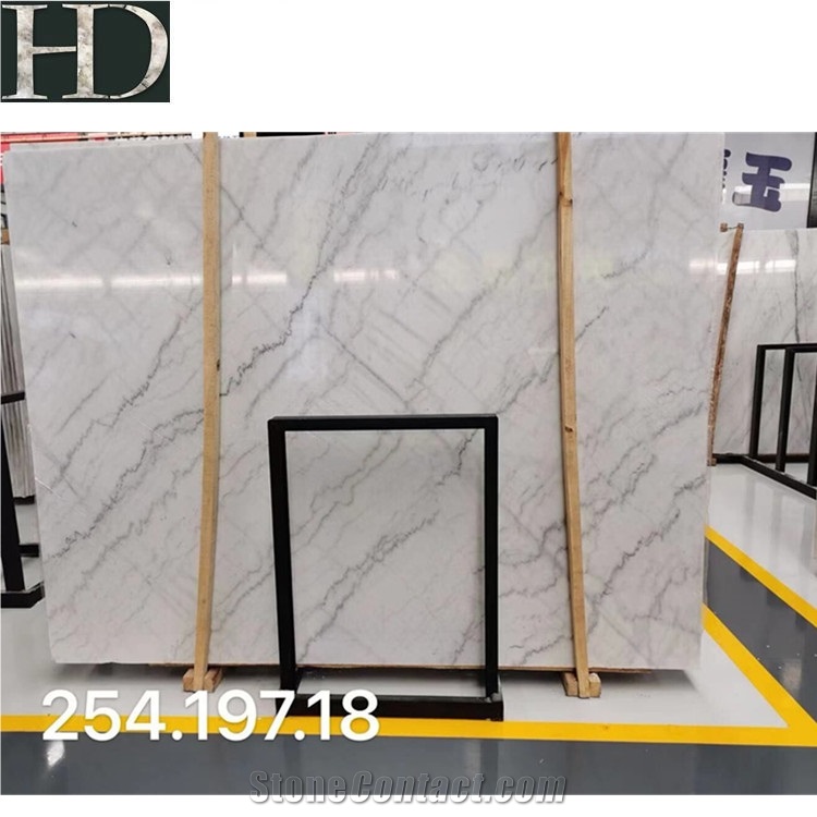 White Marble With Grey Veins China Guangxi White Marble