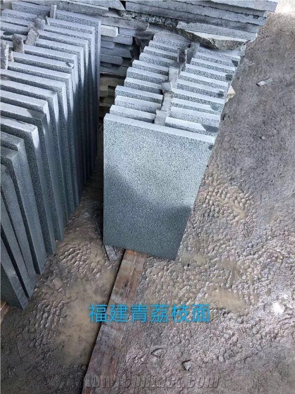 Fujian Jade Green Granite Flame Brushed Top Tile Patio Paver