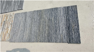 Natural Riven Black Slate Thin Wall Ledge Stone Claddings