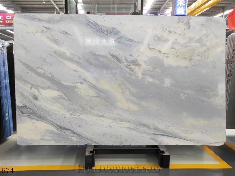 Blue Sky Clouds Marble Slab Wall Tile In China Stone Market
