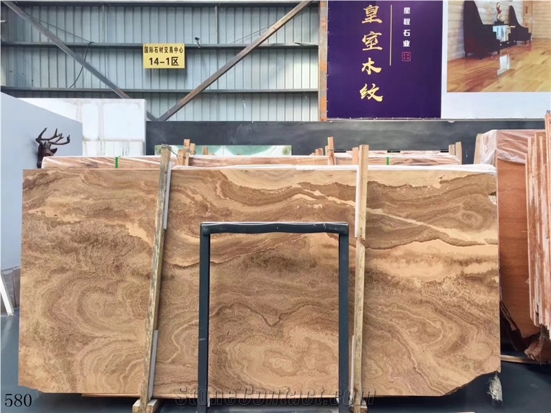 China Imperial Wood Vein Marble Grain Coffee Brown Slab Tile