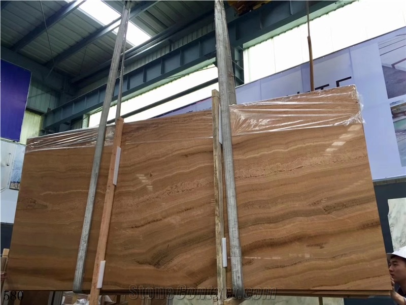 China Imperial Wood Vein Marble Grain Coffee Brown Slab Tile