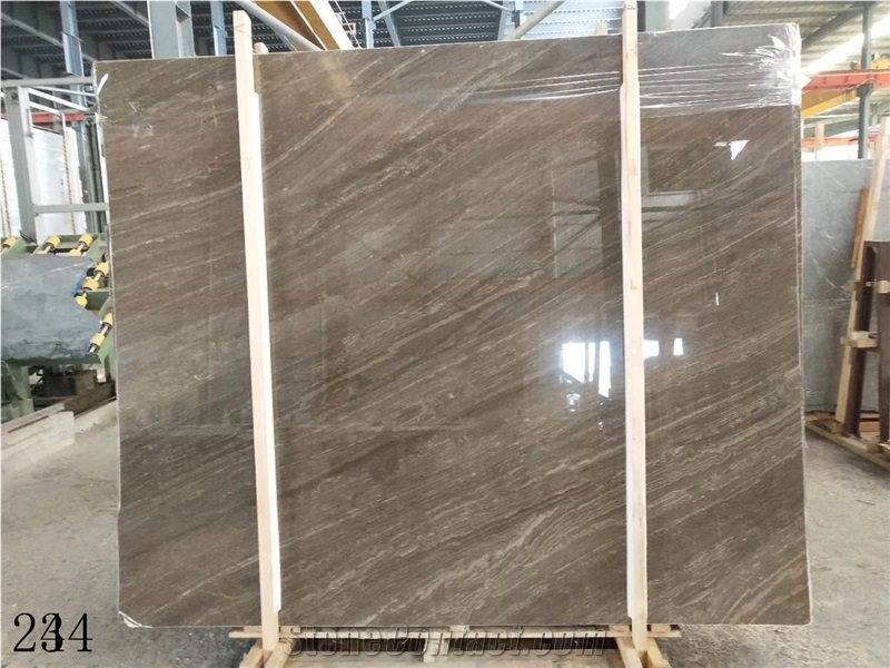 China Panama Wood Grain Marble Grey Coffee Brown Slab Tile 