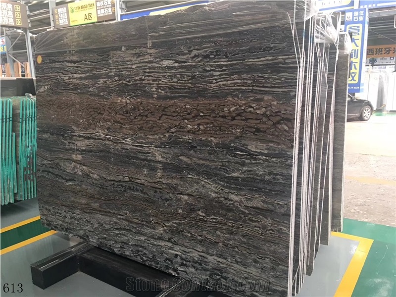 Da Vinci Brown Marble Wooden Slab Tile In China Stone Market