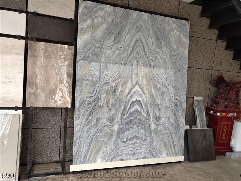 Guatemala Zacapa Nublado Rio Grey Gray Marble Slab Wall Tile