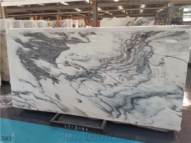 Ink White Marble Mountain Slab Tile In China Stone Market