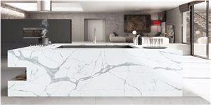 Artificial Marble Calacatta White Quartz Kitchen Countertops