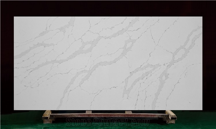 Calacatta White  Artificial Marble Quartz Kitchen Countertop