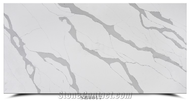 Calacatta White Artificial Stone Quartz Bathroom Vanity Top