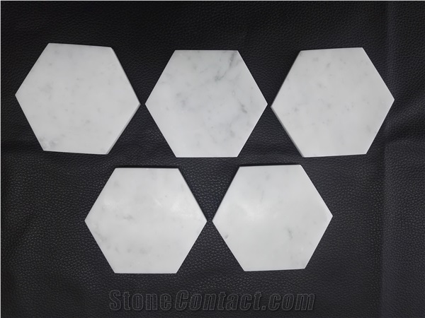 Black Marble Hexagon  Coasters Marble