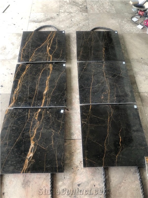 Natural Black Marble Slabs And Tiles Customized Size