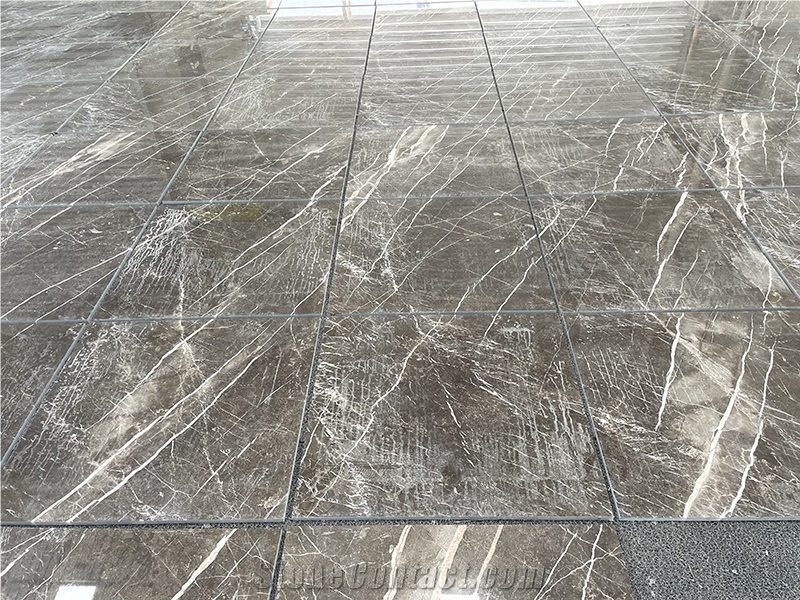 Armani Brown Coffee Mousse Marble Floor Tile For Bathroom