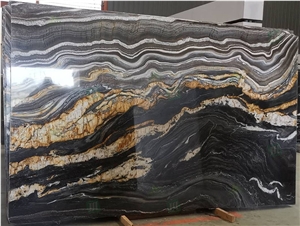 Black Fantasy Quartzite For Wall Background Application