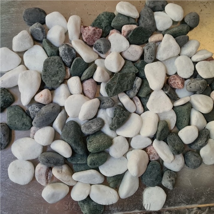 Factory Natural Grey Color Pebble Stone For Landscaping