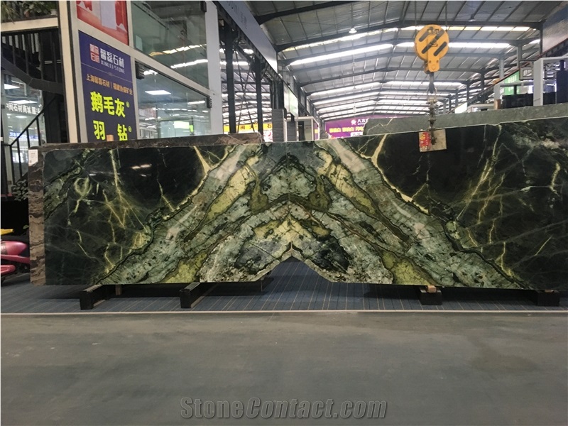 Sping Wave Green Marble Slabs & Tiles Polished