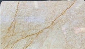 Golden Spiders White Marble Slab