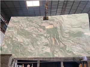 Polished India Lady Green Onyx Slab