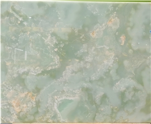 Polished Pakistan Jade Green Onyx Slab