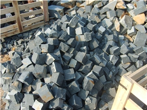 Gray Cobble Stone In Flamed, Natural Split And Honed Finish