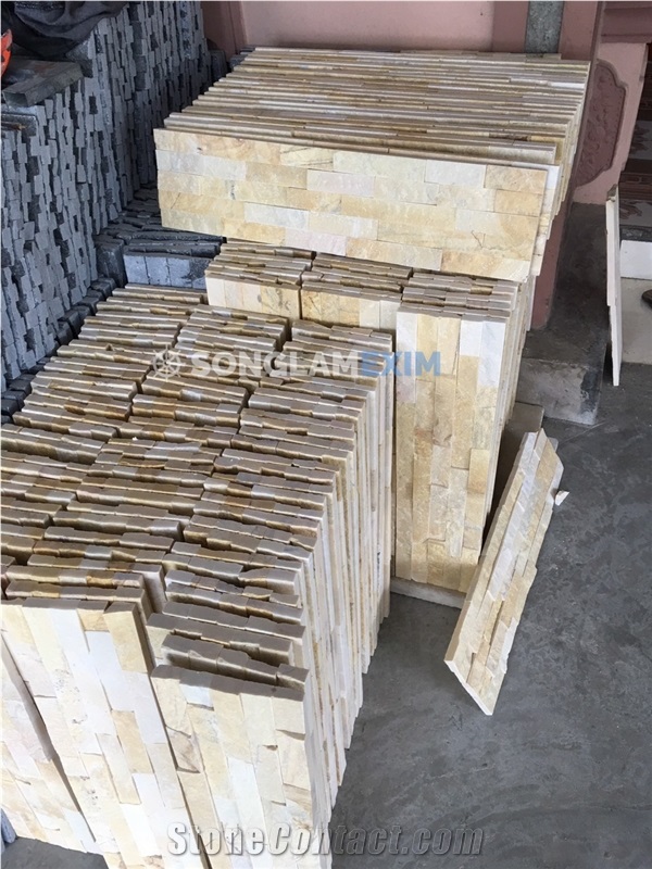 Yellow Marble Wall Cladding Panel - 5 Lines