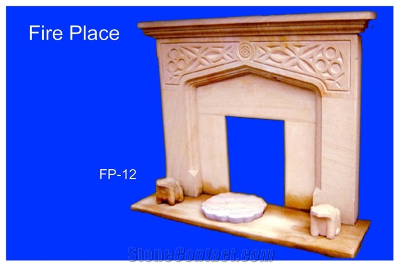 Indoor Fireplace Made Of Natural Stone
