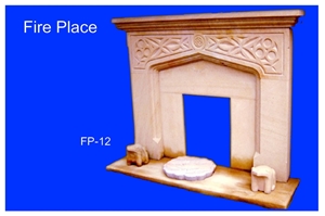 Indoor Fireplace Made Of Natural Stone