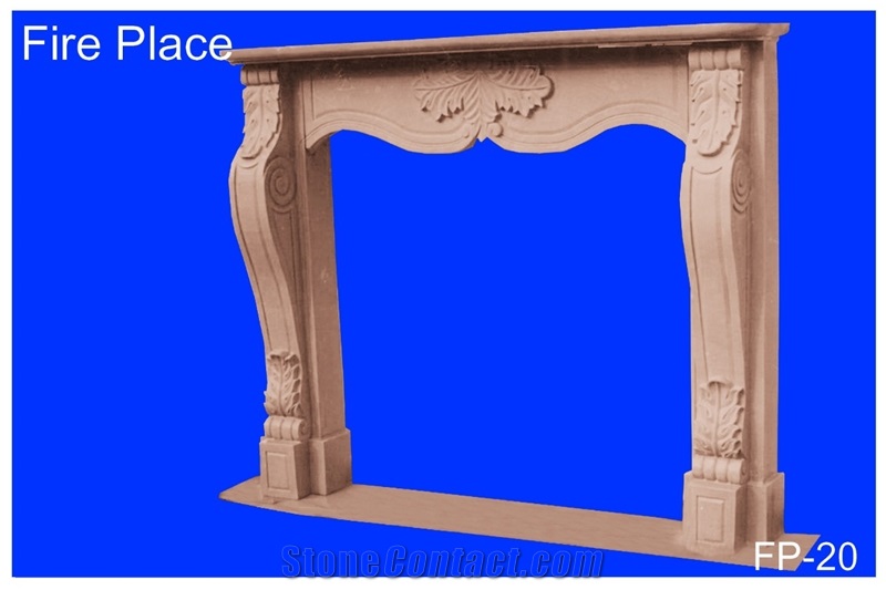 Modern Fireplace With Hand Carvings Limestone