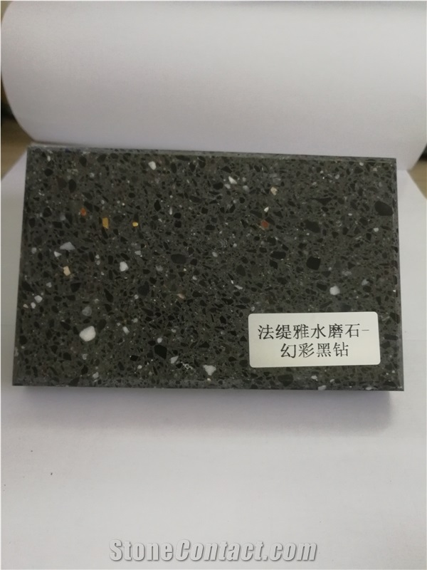 New Terrazzo Black Diamond Flooring Tile 600*600 800*800