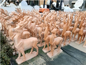 Animal Sculpture Deer Stone Landscape Sculpture