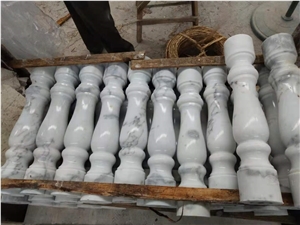 Guangxi White Marble Round Balcony Railing Staircase Rails
