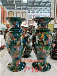 Home Decorative Colored Green Jade Vase