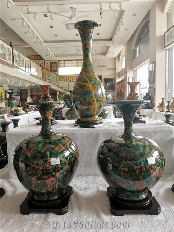 Home Decorative Colored Green Jade Vase