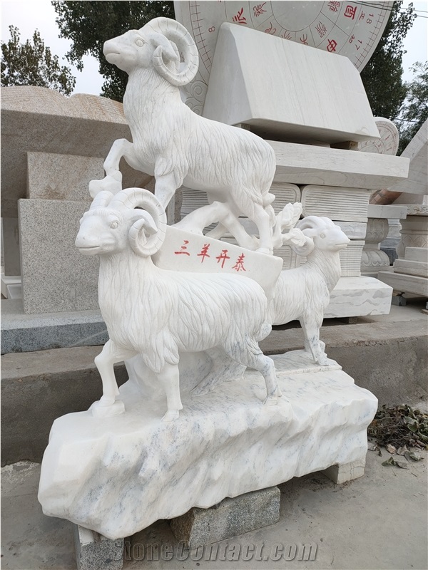 Lucky Animal Sleep Stone Carved Sculpture Steet Statue