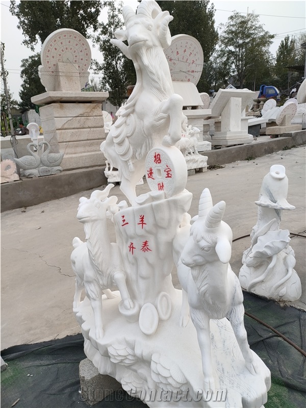 Lucky Animal Sleep Stone Carved Sculpture Steet Statue