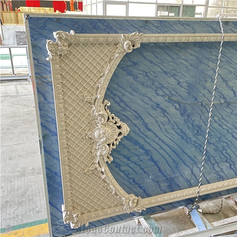 Aluminium Marble Azul Macaubas Quartzite Composite 3D Tile  